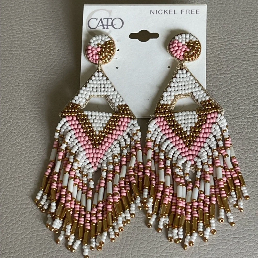 Chic Beaded Fringe Earrings, Western or Boho perfect for any occasion - Picture 3 of 5